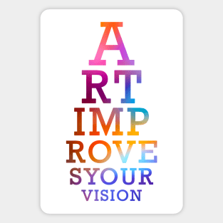 Art Improves Your Vision Eyechart Multicolored Magnet